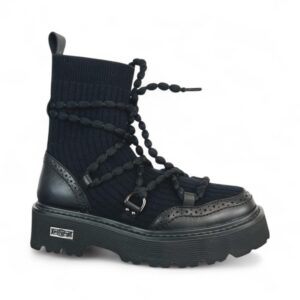 Cult Stivaletto CLW458900 SLASH 4589 MID W KNIT/LEATHER BLACK