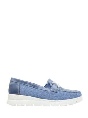 Mocassini con Zeppa Color Jeans da Donna