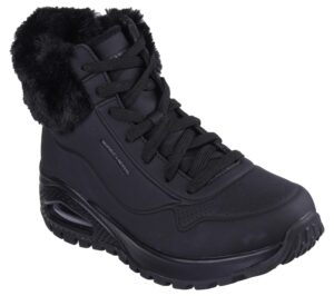 Skechers Uno Rugged Fall Air , Black Durabuck/Faux Fur